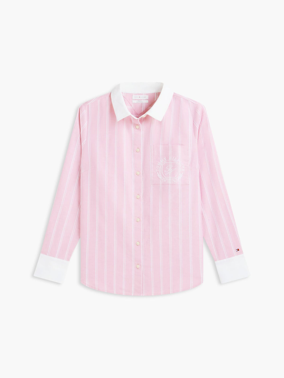 Tommy Hilfiger Embroidered Crest Striped Oxford Shirt