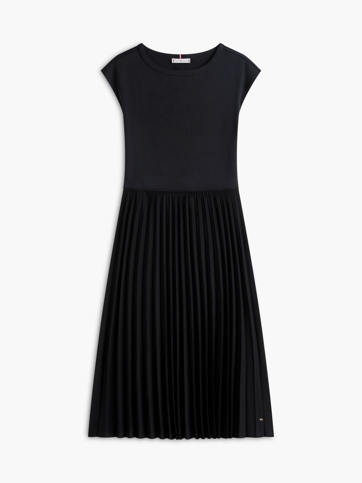 Tommy Hilfiger Mixed-Media Pleated Midi Dress