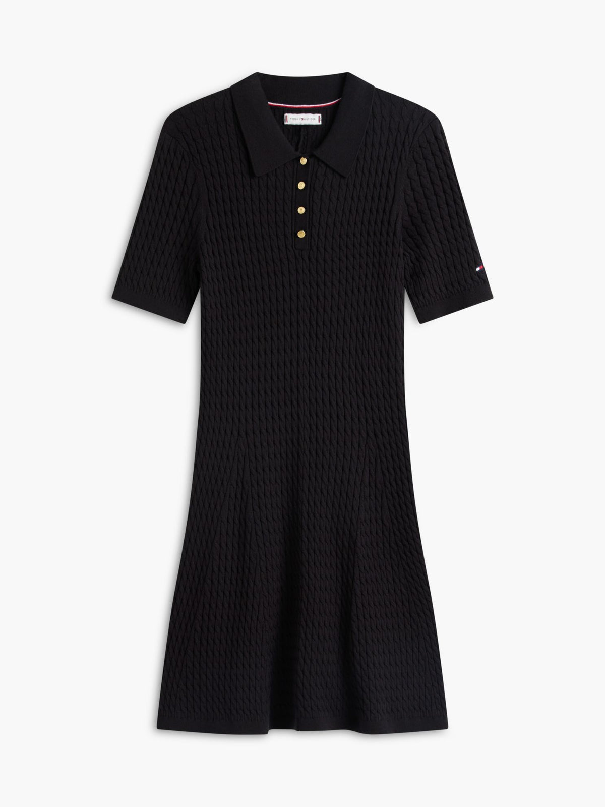 Tommy Hilfiger Short-Sleeve Cable Knit Polo Mini Dress