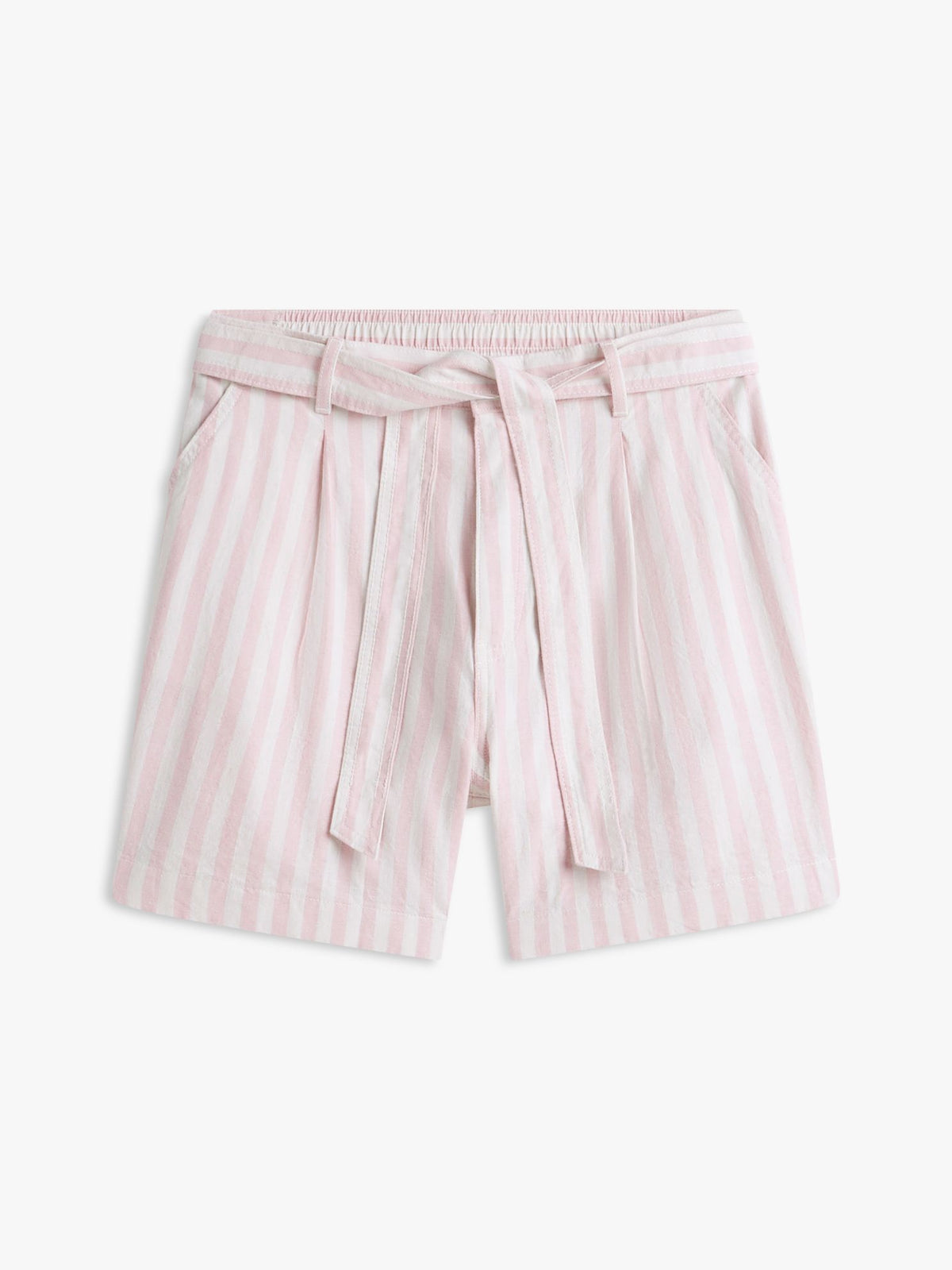 Tommy Hilfiger Belted Striped Linen-Blend Short