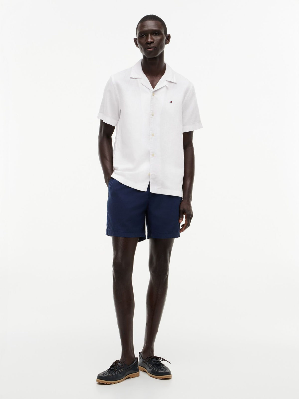 Tommy Hilfiger Regular Fit Cotton-Linen Camp Shirt