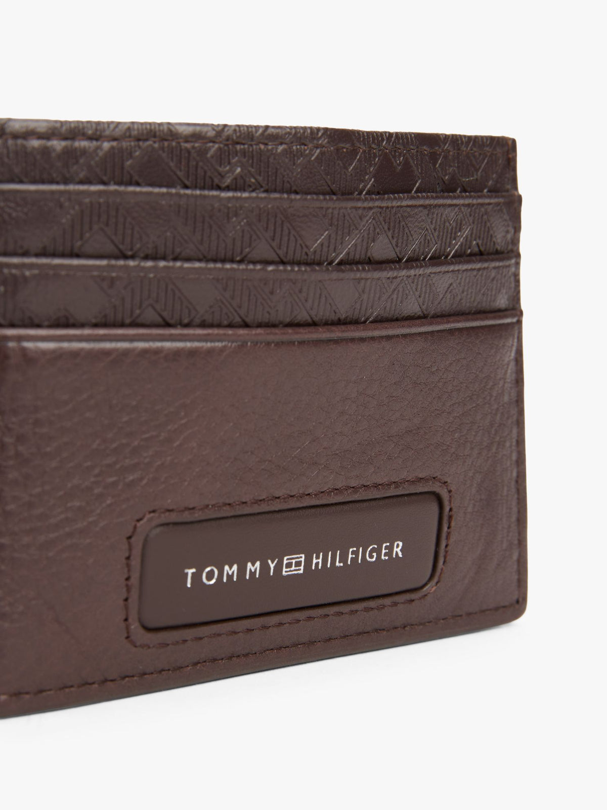 Tommy Hilfiger Pebbled Leather Monogram Card Holder