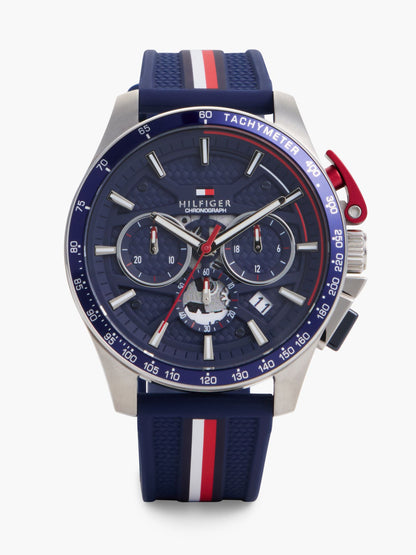 Tommy Hilfiger 44MM Silicone Strap Chronograph Watch