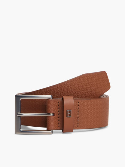 Tommy Hilfiger Allover Flag Logo Leather Belt