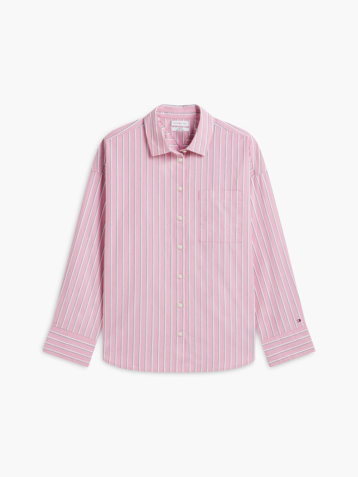 Tommy Hilfiger Relaxed Fit Striped Poplin Pocket Shirt