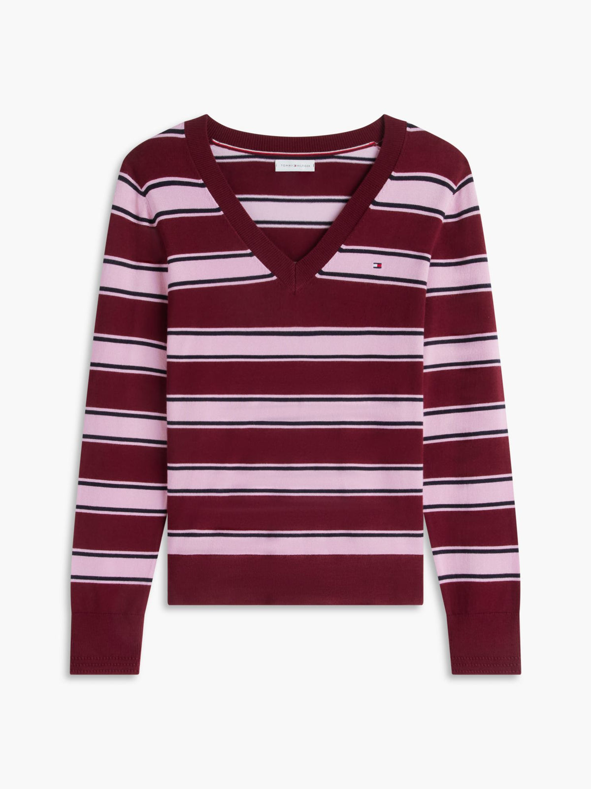 Tommy Hilfiger Lightweight Striped V-Neck Sweater