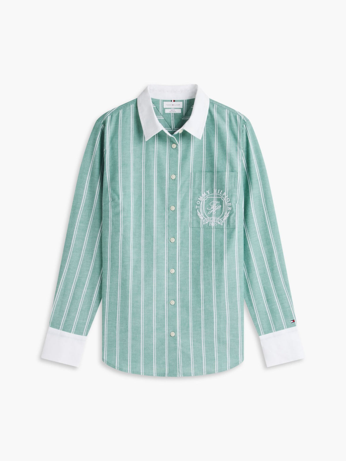 Tommy Hilfiger Embroidered Crest Striped Oxford Shirt