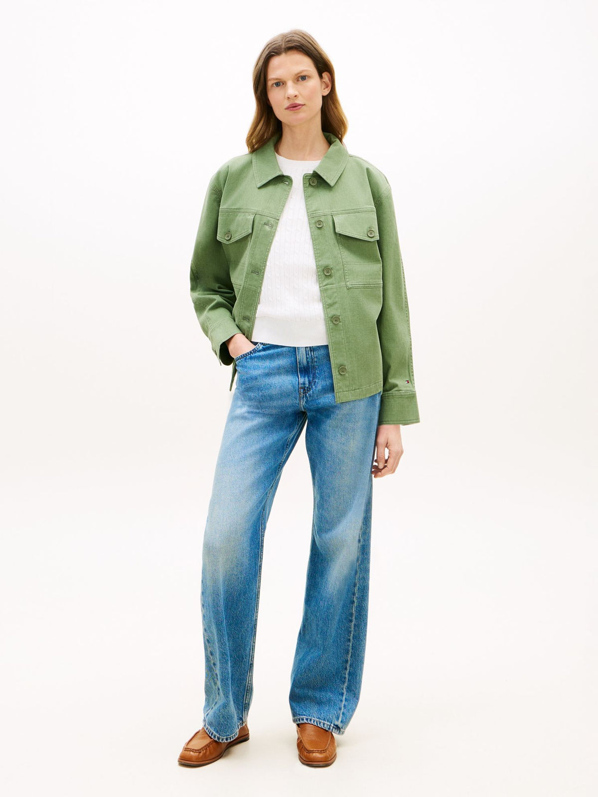 Tommy Hilfiger Oversized Twill Utility Shirt Jacket