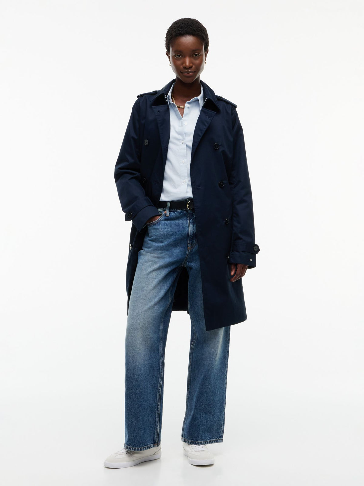 Tommy Hilfiger Double-Breasted Belted Trench Coat