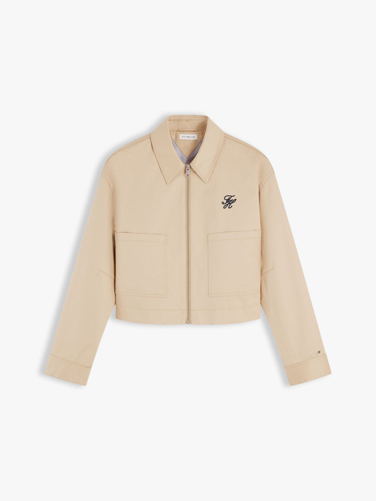 Tommy Hilfiger Script Monogram Twill Cropped Jacket