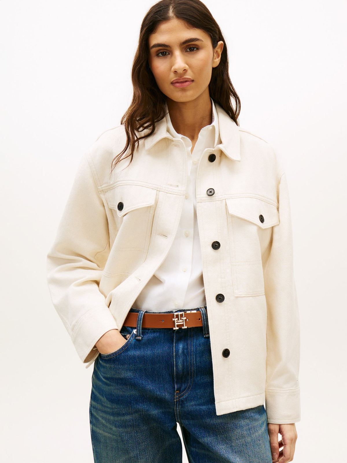 Tommy Hilfiger Oversized Twill Utility Shirt Jacket