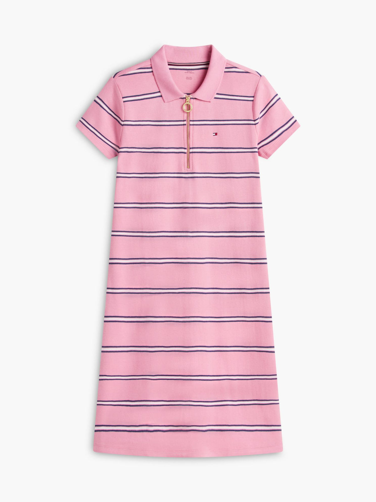 Tommy Hilfiger Striped Quarter-Zip Polo Dress
