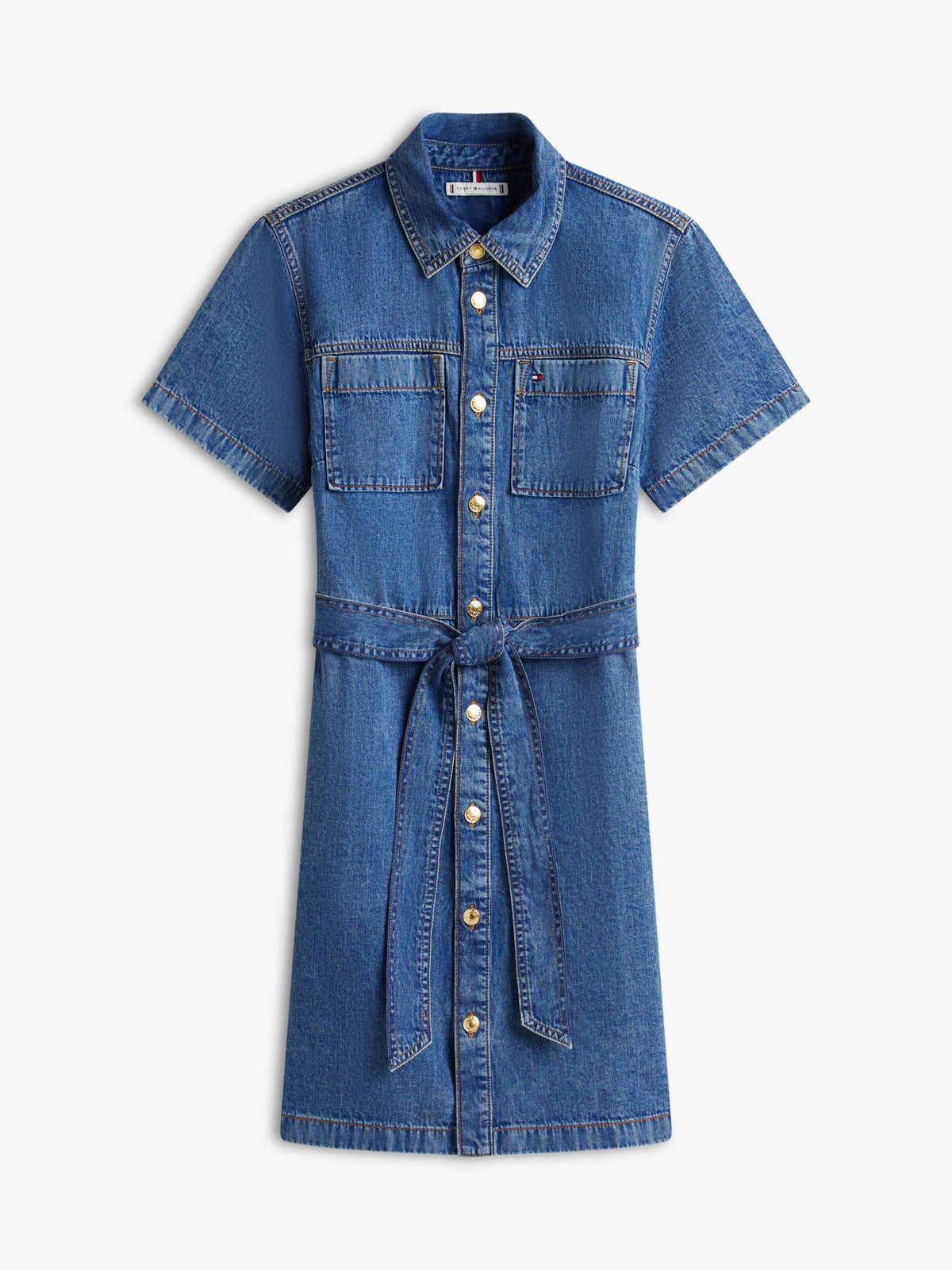 Tommy Hilfiger Belted Chambray Utility Shirtdress