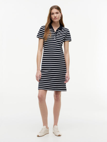 Tommy Hilfiger Striped Stretch Pique Polo Dress