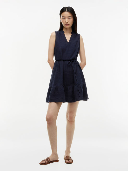 Tommy Hilfiger Tiered Cotton Gauze Mini Dress