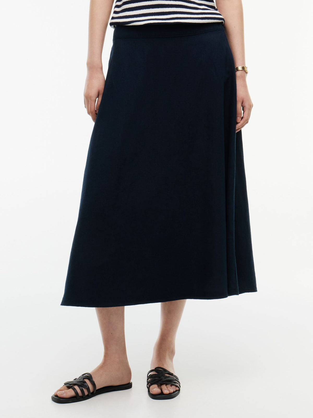 Tommy Hilfiger Linen-Blend Midi Skirt