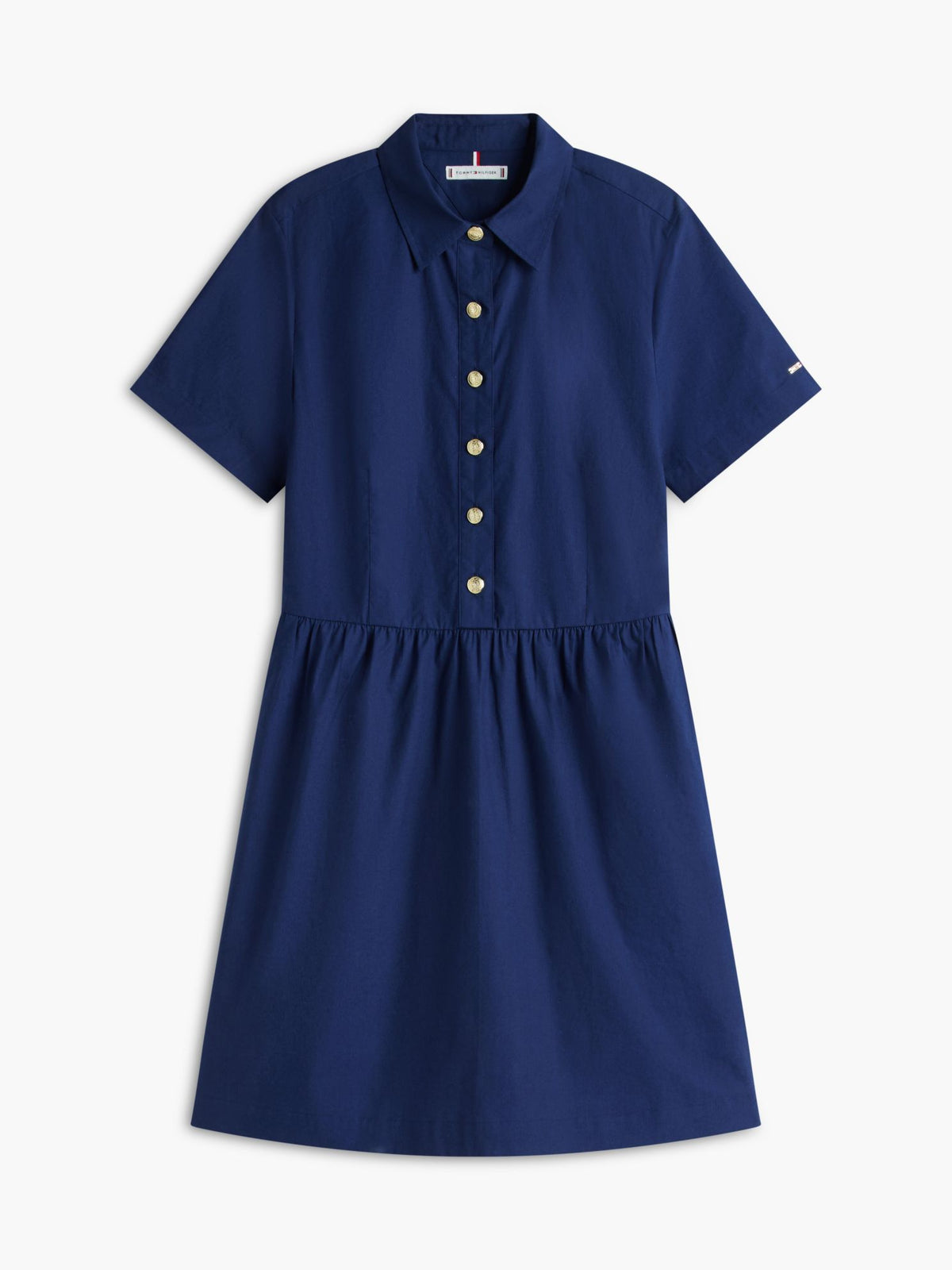 Tommy Hilfiger Short-Sleeve Gold-Button Dress