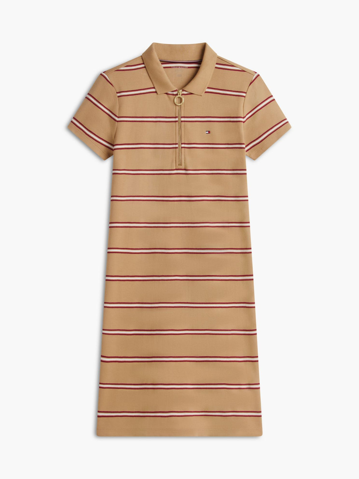 Tommy Hilfiger Striped Quarter-Zip Polo Dress