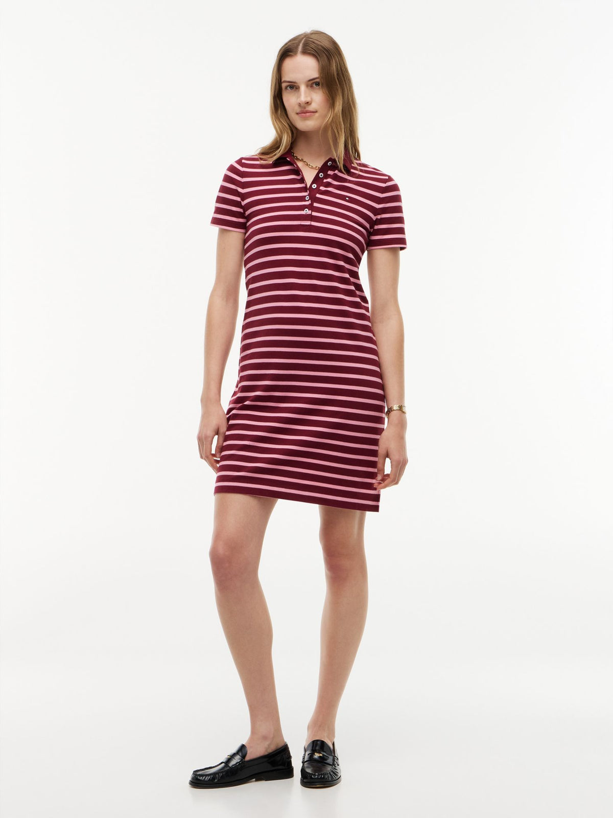 Tommy Hilfiger Striped Stretch Pique Polo Dress
