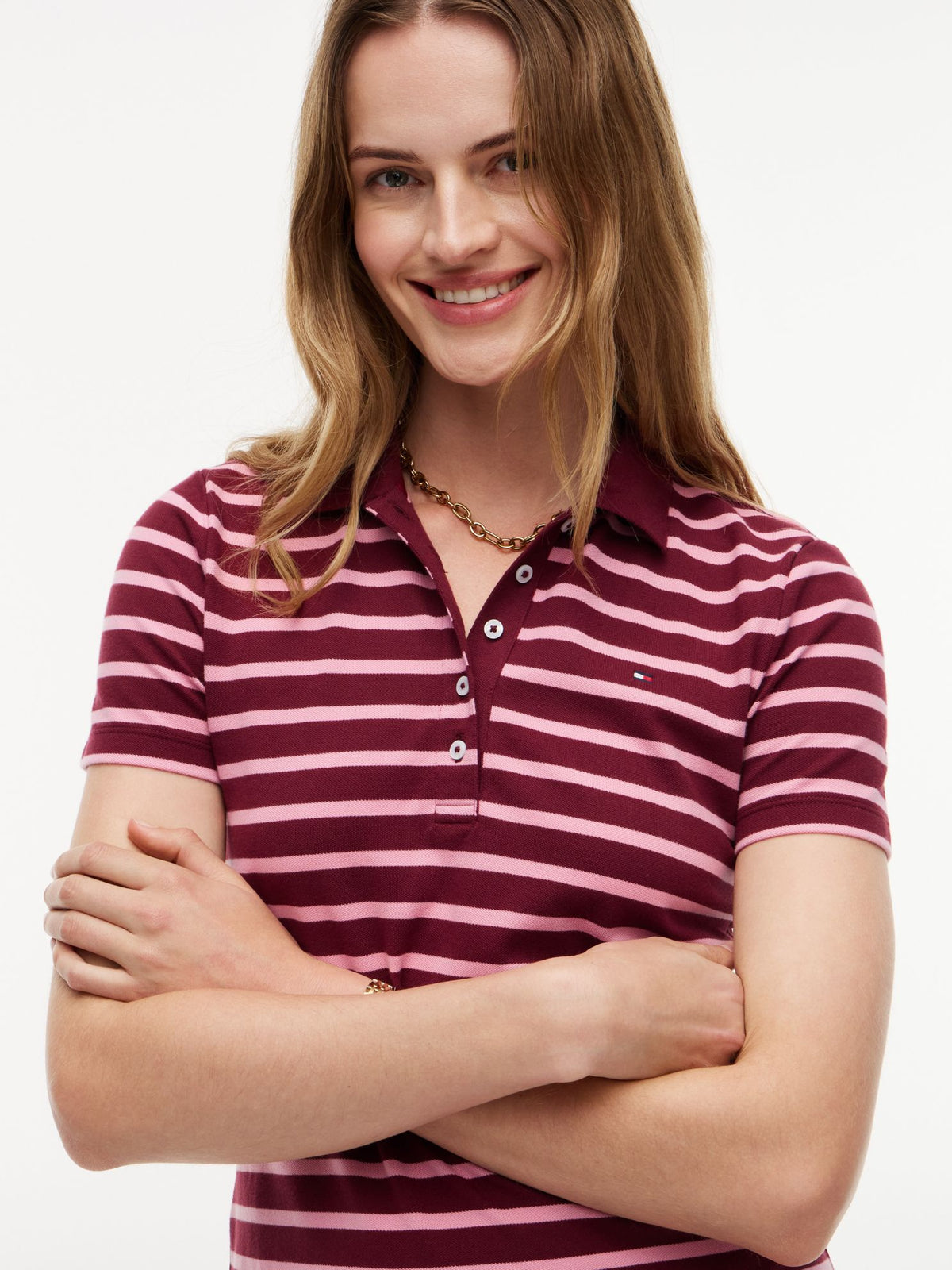 Tommy Hilfiger Striped Stretch Pique Polo Dress