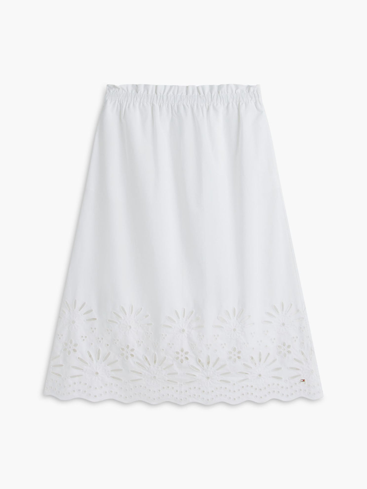 Tommy Hilfiger Embroidered Eyelet Poplin Midi Skirt