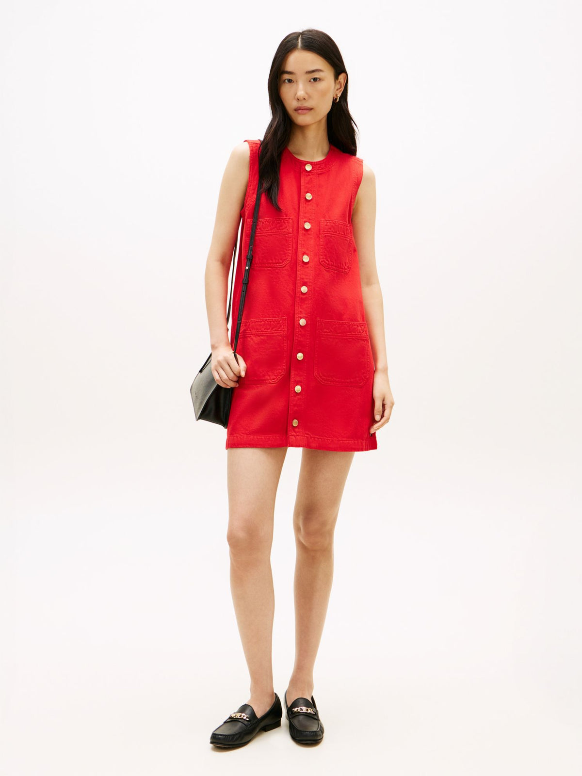 Tommy Hilfiger Patch Pocket Denim Shift Mini Dress