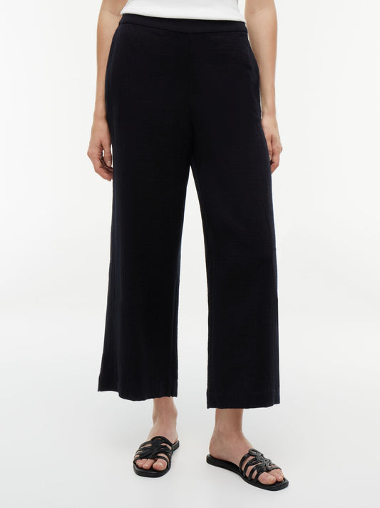 Tommy Hilfiger Cotton Gauze Cropped Wide Leg Pant