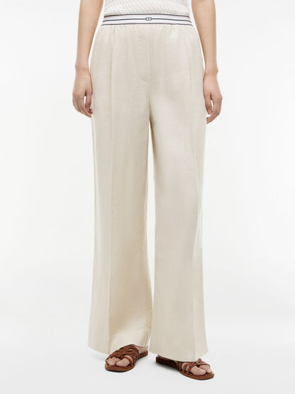Tommy Hilfiger Straight Linen Pull-On Pant