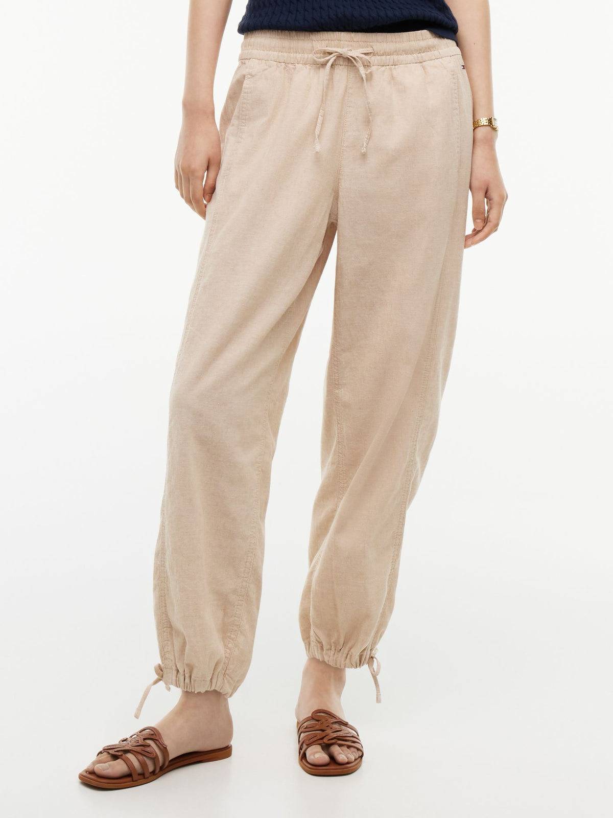 Tommy Hilfiger Linen-Cotton Blend Pull-On Pant