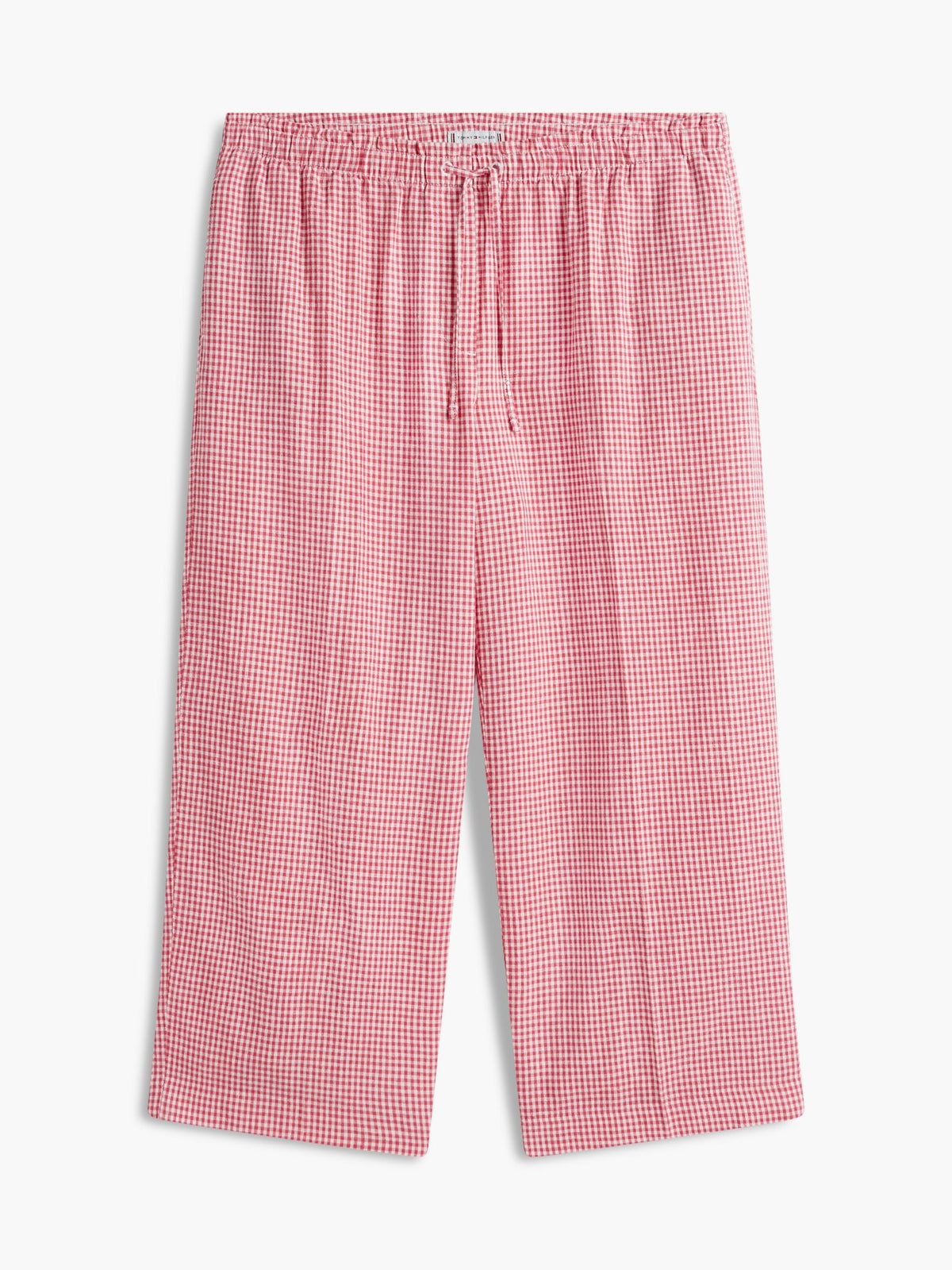 Tommy Hilfiger Gingham Linen-Blend Pull-On Pant