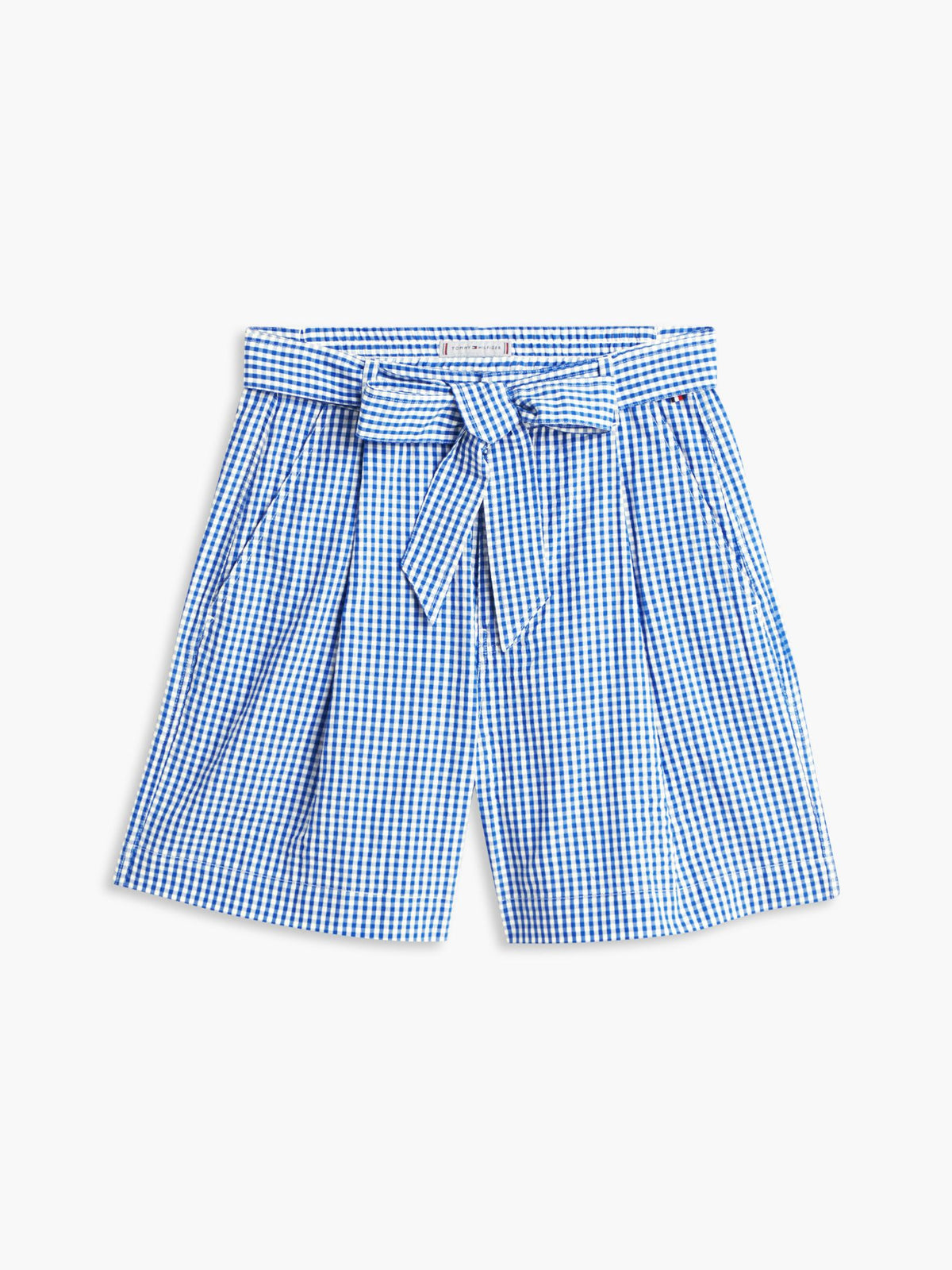 Tommy Hilfiger Belted Gingham Seersucker Short