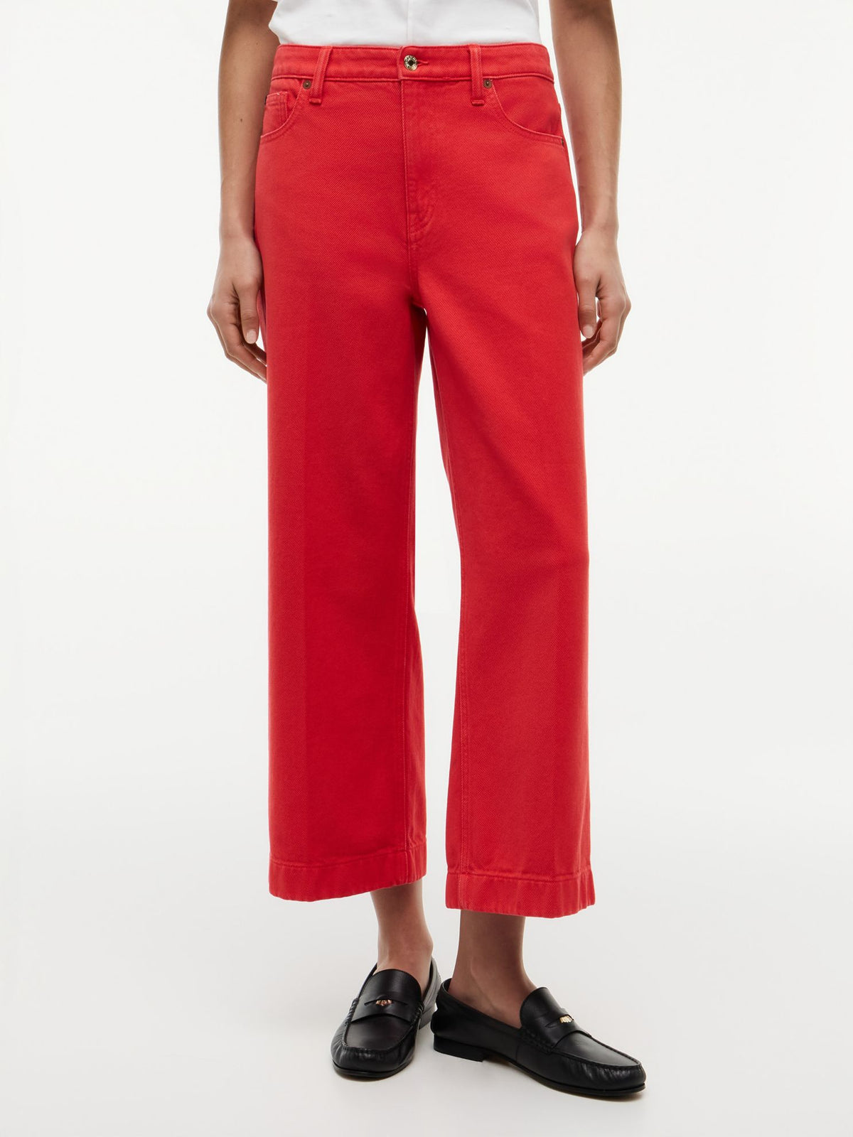 Tommy Hilfiger High-Rise Cropped Wide Leg Jean