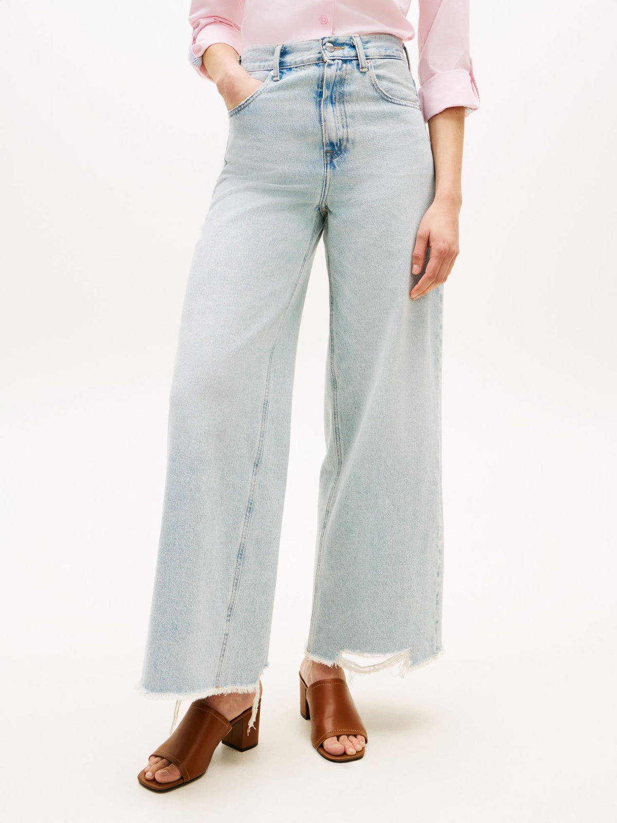 Tommy Hilfiger Raw Hem High-Rise Wide Leg Jean