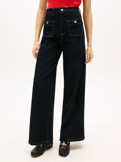 Tommy Hilfiger High-Rise Stretch Wide Leg Utility Jean