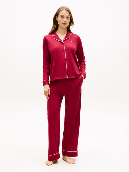Tommy Hilfiger Long Sleeve Shirt & Pant Sleep Set