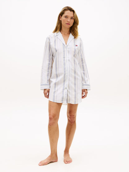 Tommy Hilfiger Striped Poplin Sleep Dress