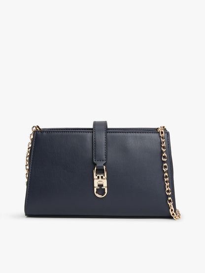 Tommy Hilfiger Polished Monogram Chain Crossbody Bag