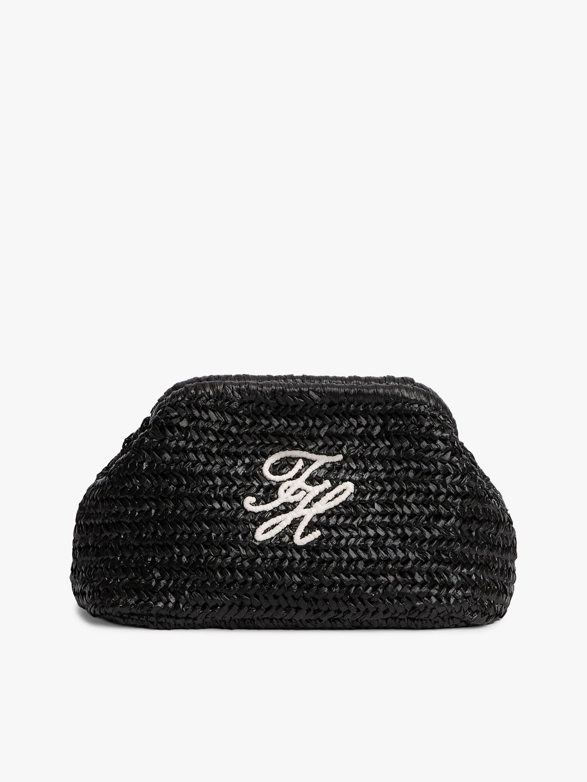 Tommy Hilfiger Script Monogram Raffia Clutch