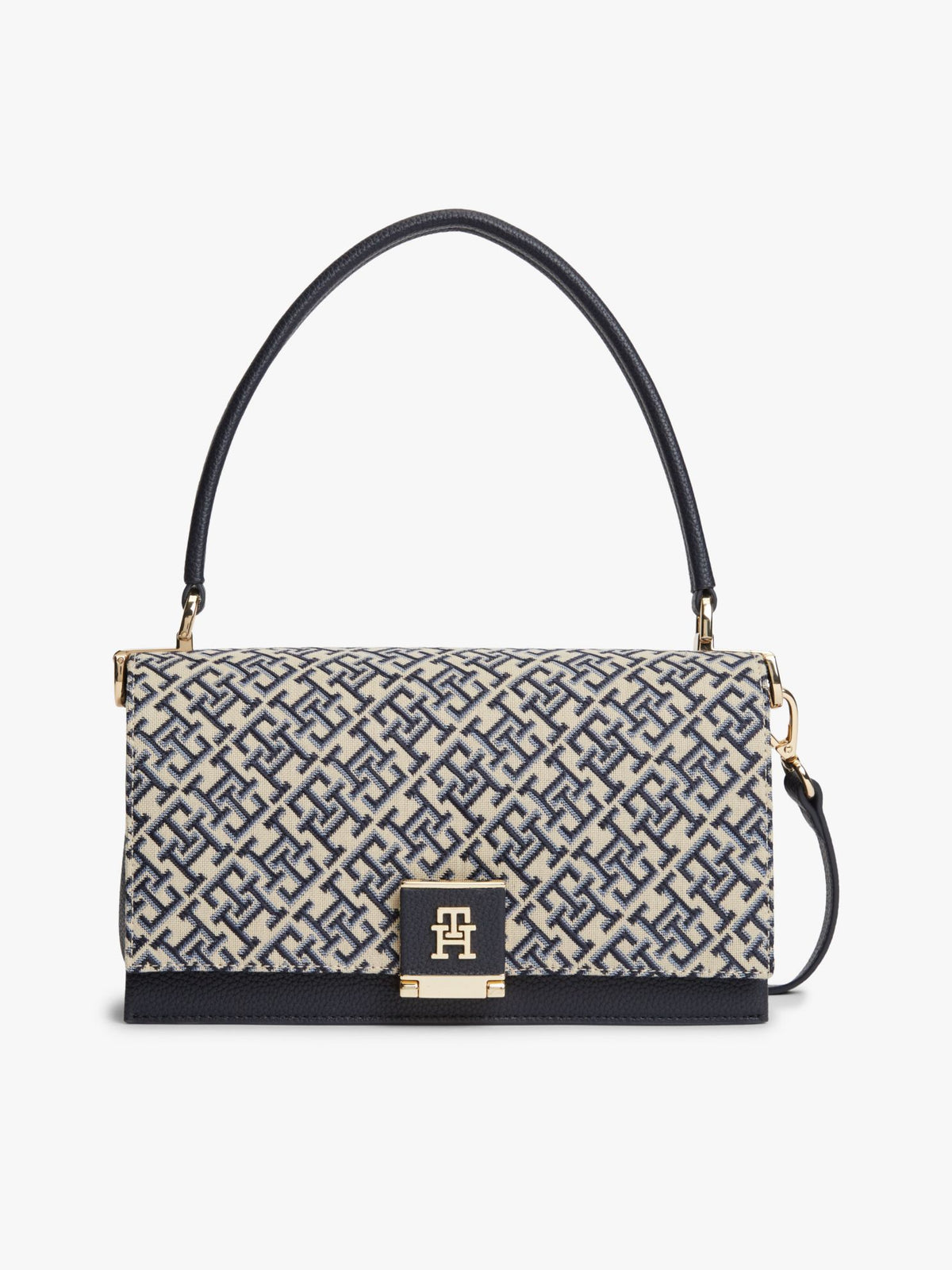 Tommy Hilfiger Monogram Clasp Jacquard Crossbody Bag