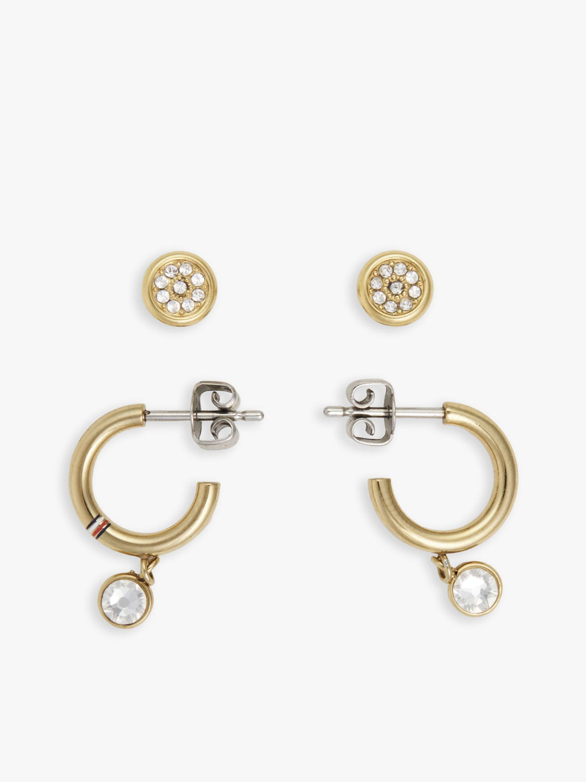 Tommy Hilfiger Crystal Accent Hoop & Stud Earring Set