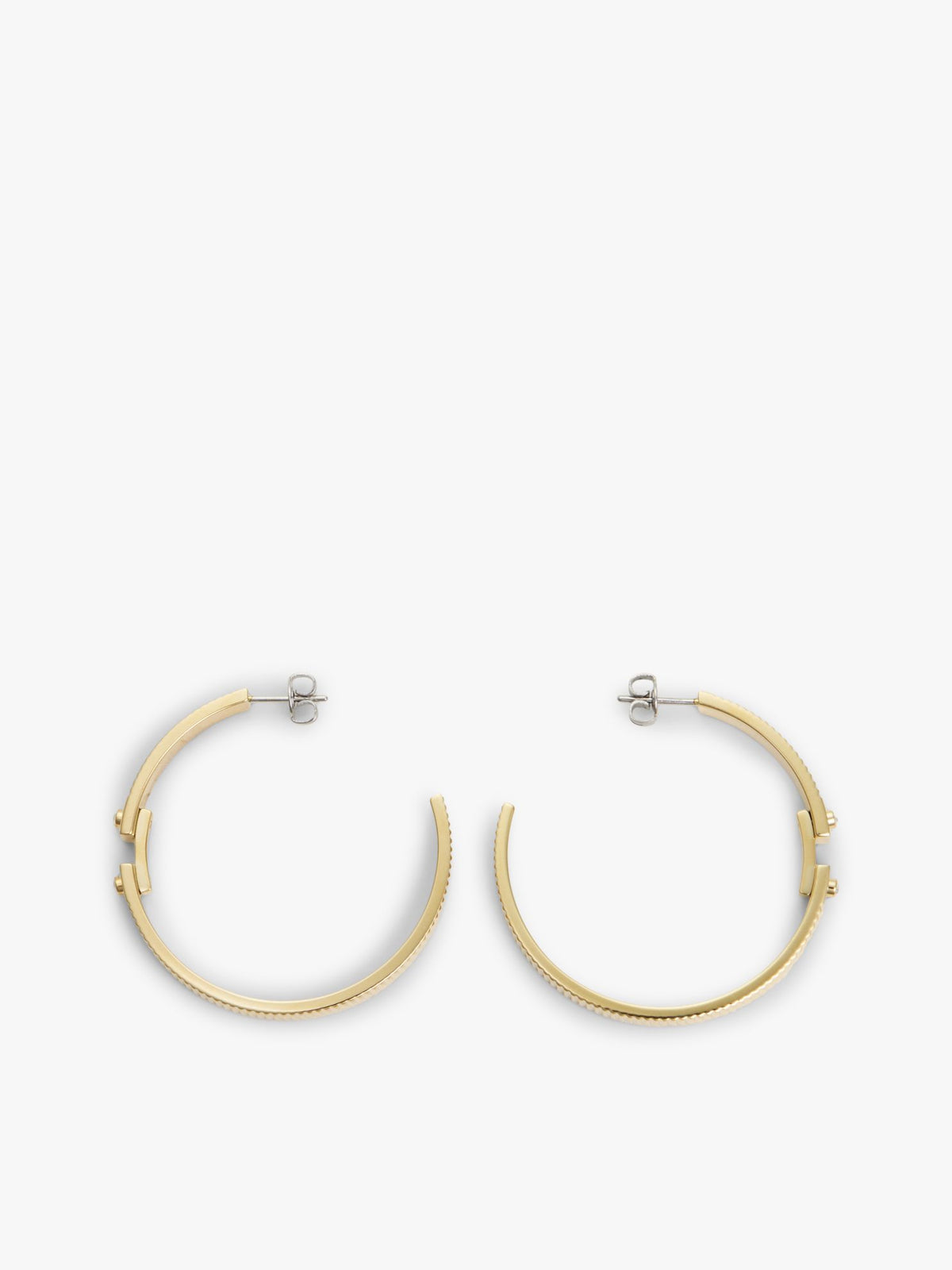 Tommy Hilfiger Signature Stripe Ridged Hoop Earring