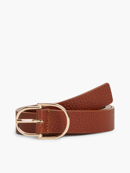 Tommy Hilfiger Double-Loop Buckle Pebbled Leather Belt