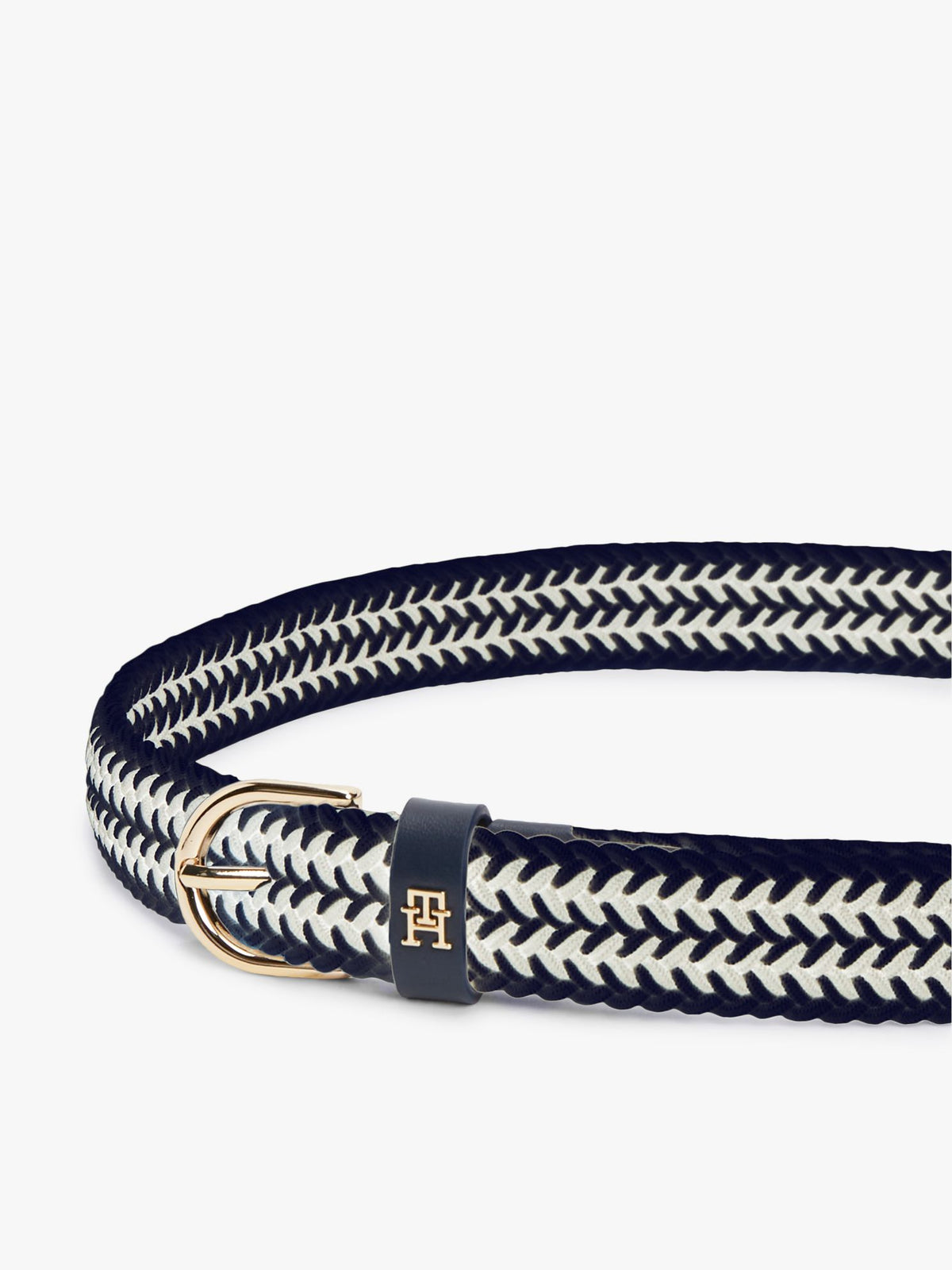 Tommy Hilfiger Rounded Buckle Woven Elastic Belt