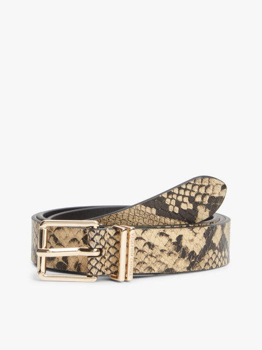 Tommy Hilfiger Snake-Embossed Leather Belt