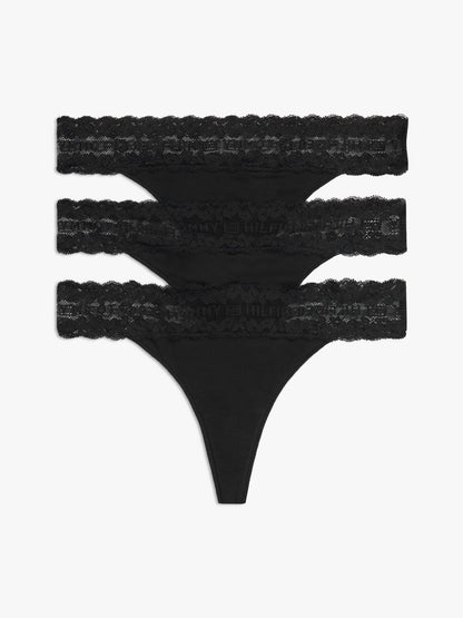 Tommy Hilfiger Lace-Trim Thong 3-Pack