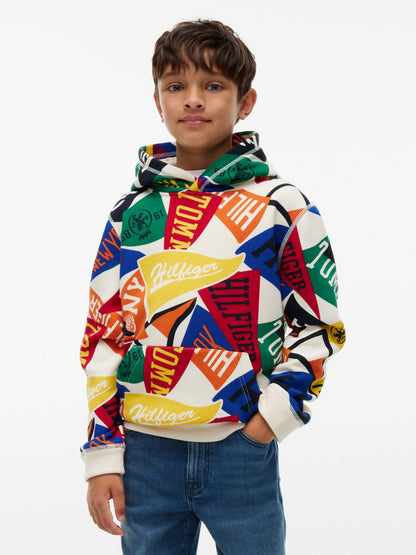 Tommy Hilfiger Kids' Allover Varsity Pennant Hoodie
