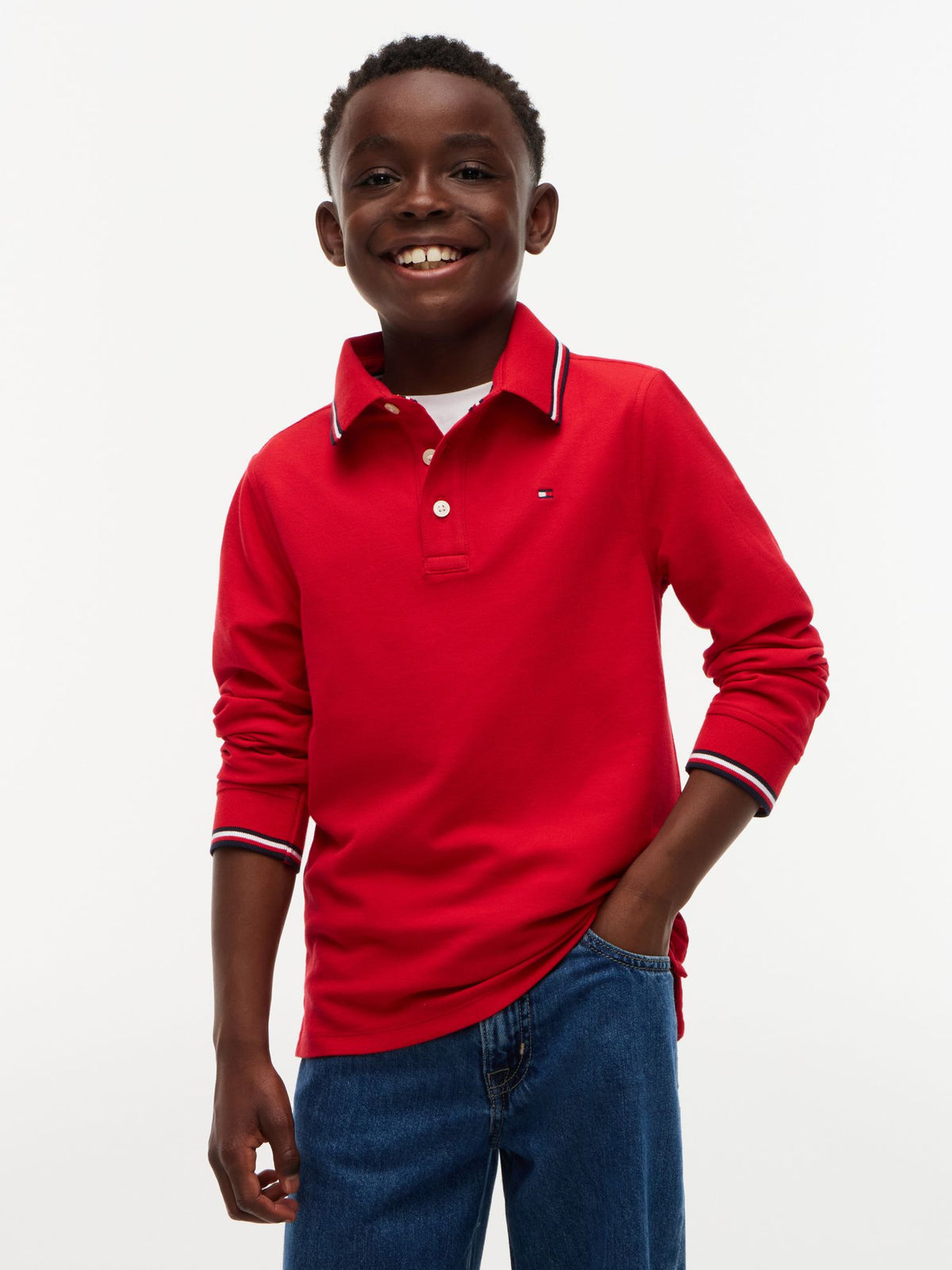 Tommy Hilfiger Kids' Long-Sleeve Tommy Wicking Polo