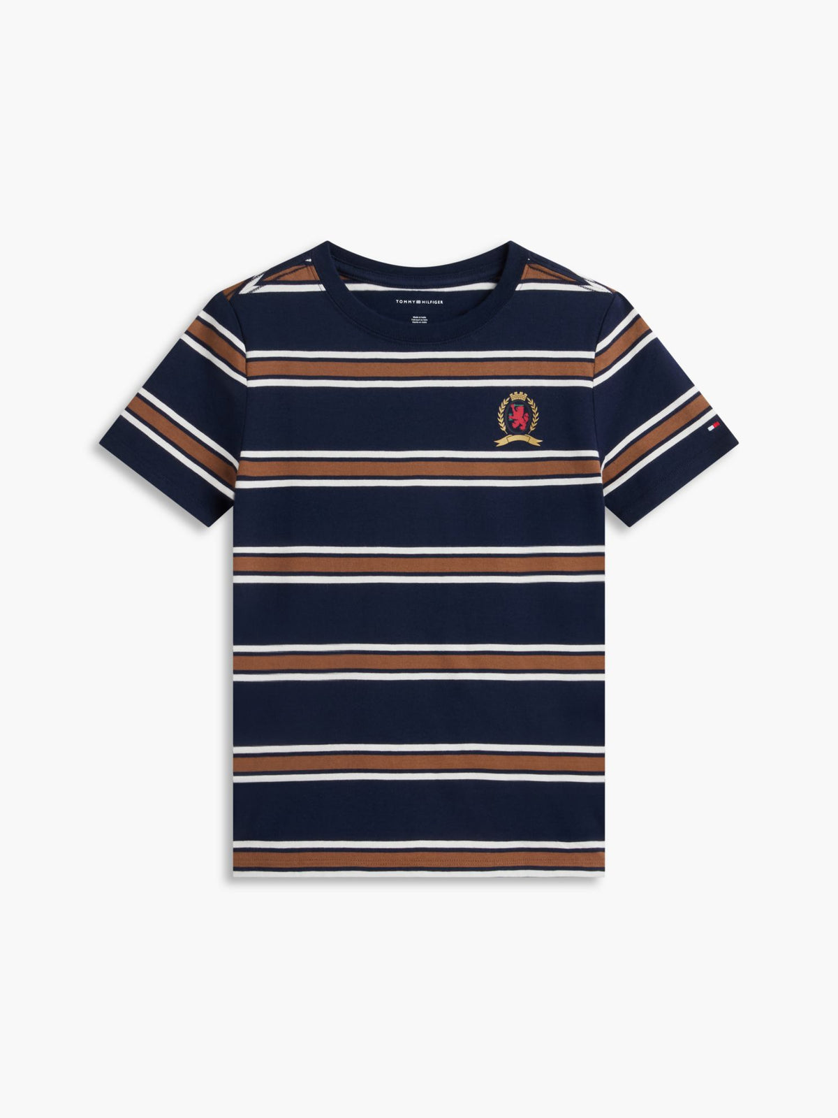 Tommy Hilfiger Kids' Crest Logo Striped T-Shirt