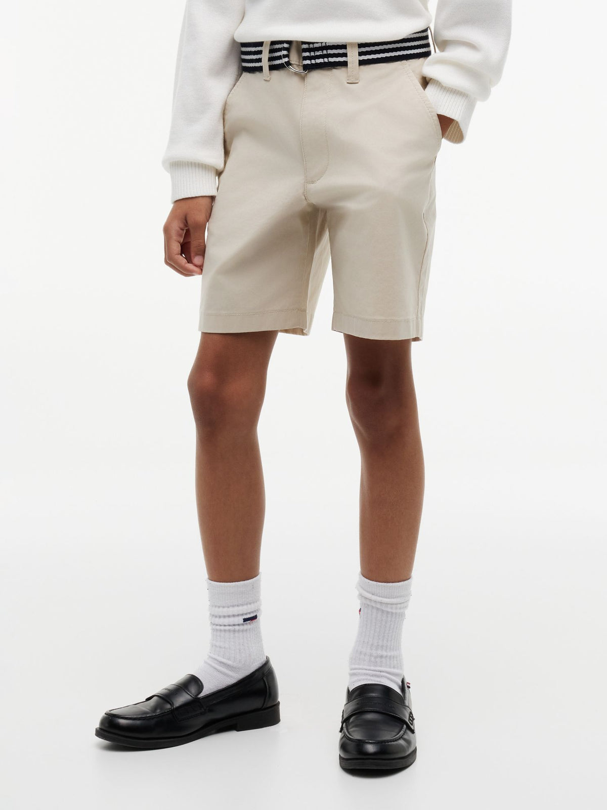 Tommy Hilfiger Kids' Belted Baggy Stretch Chino Short