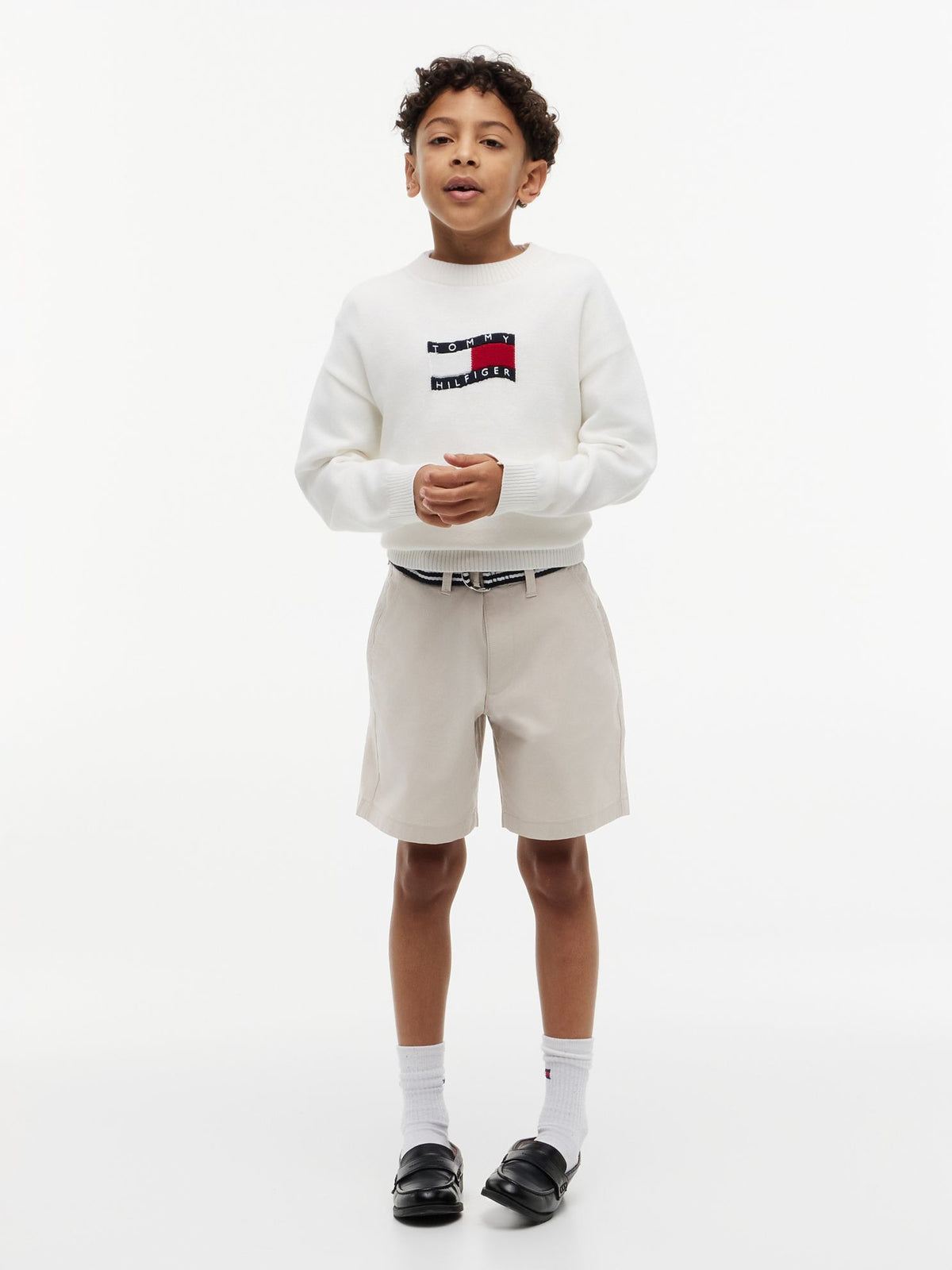 Tommy Hilfiger Kids' Belted Baggy Stretch Chino Short